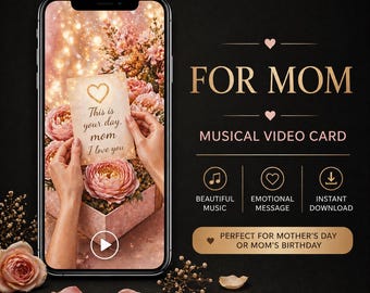 Mors dag-födelsedagskort för mamma musikalisk videohälsning digital present