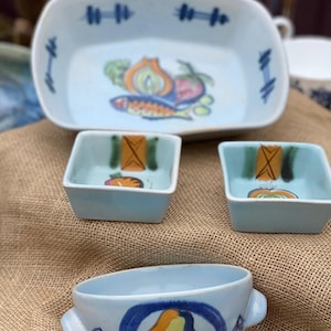 Vintage Buchan Portobello Pottery Set – Hand-Painted Thistle, Fruit, Vegetable Designs