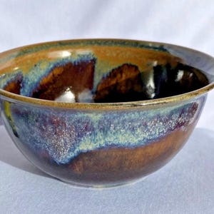 Handmade Studio Pottery Bowl | Earthy Brown & Moss Green Glaze