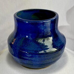 Handmade Studio Pottery Vase | Cobalt & Emerald Reactive Glaze