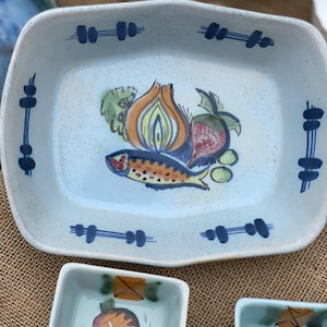 Juego de cerámica Portobello Buchan vintage: diseños de cardos, frutas y verduras pintados a mano