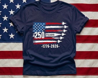USA 250th Anniversary Shirt, 1776-2026 US Semiquincentennial Tee, 4th of July 2026 Patriotic Gift, American Flag Airplane Apparel, USA Pride
