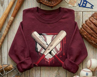 Baseball Sweatshirt, Game Day Athletic Wear, Baseball Player Gift