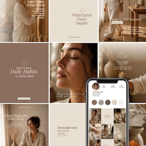 100 Holistic Wellness Instagram Templates | Coaches, Nutritionists, Health (Digital Download)