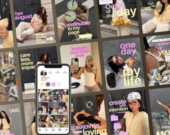 Trendy Headline Instagram Post Templates + Matching Reel Covers | Canva Templates for Content Creators, UGC & Personal Brands