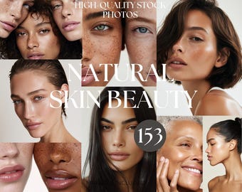 153 Natural Skin Beauty Stock Photos | Diverse Inclusive Skincare Content (MRR PLR)