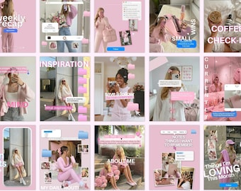 Pink iOS Core Instagram Templates | Canva Posts Stories for Personal Brands (Digital Download)
