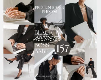 157 Black Boss Girl Stock Photos | Feminine Branding Content (PLR MRR)