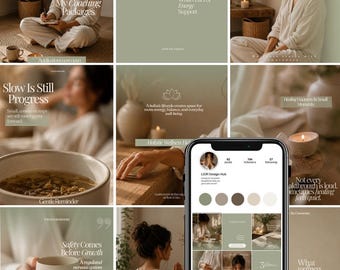 Holistic Wellness Instagram Templates | Canva Posts, Stories (Digital Download)