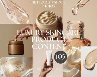 Luxury Skincare Products Stock Photos | 105 AI Images, PLR MRR (Digital Download)