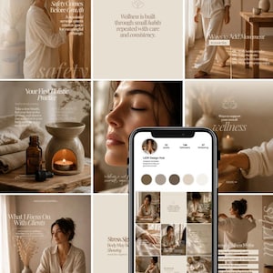 100 Holistic Wellness Instagram Templates | Coaches, Nutritionists, Health (Digital Download)