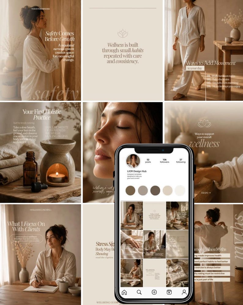 100 modelli Instagram per il benessere olistico / Coach olistici, nutrizionisti, salute (download digitale) immagine 1