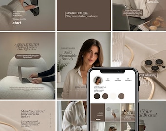 Editorial Instagram Templates for Coaches, Creators | Personal Brand Content (Digital Download)