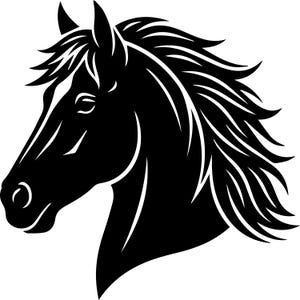 Horse Head SVG, Realistic Vector Graphic, Western Horse PNG, Cricut & Silhouette (Digital Download)
