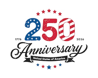 PNG del 250 aniversario de EE. UU., imágenes prediseñadas de América 250, PNG para sublimación, PNG de América 250, descarga digital