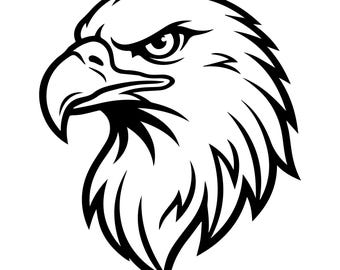 Paquete de archivos SVG de águila calva / Archivo de corte de cabeza de ave patriótica (descarga digital)