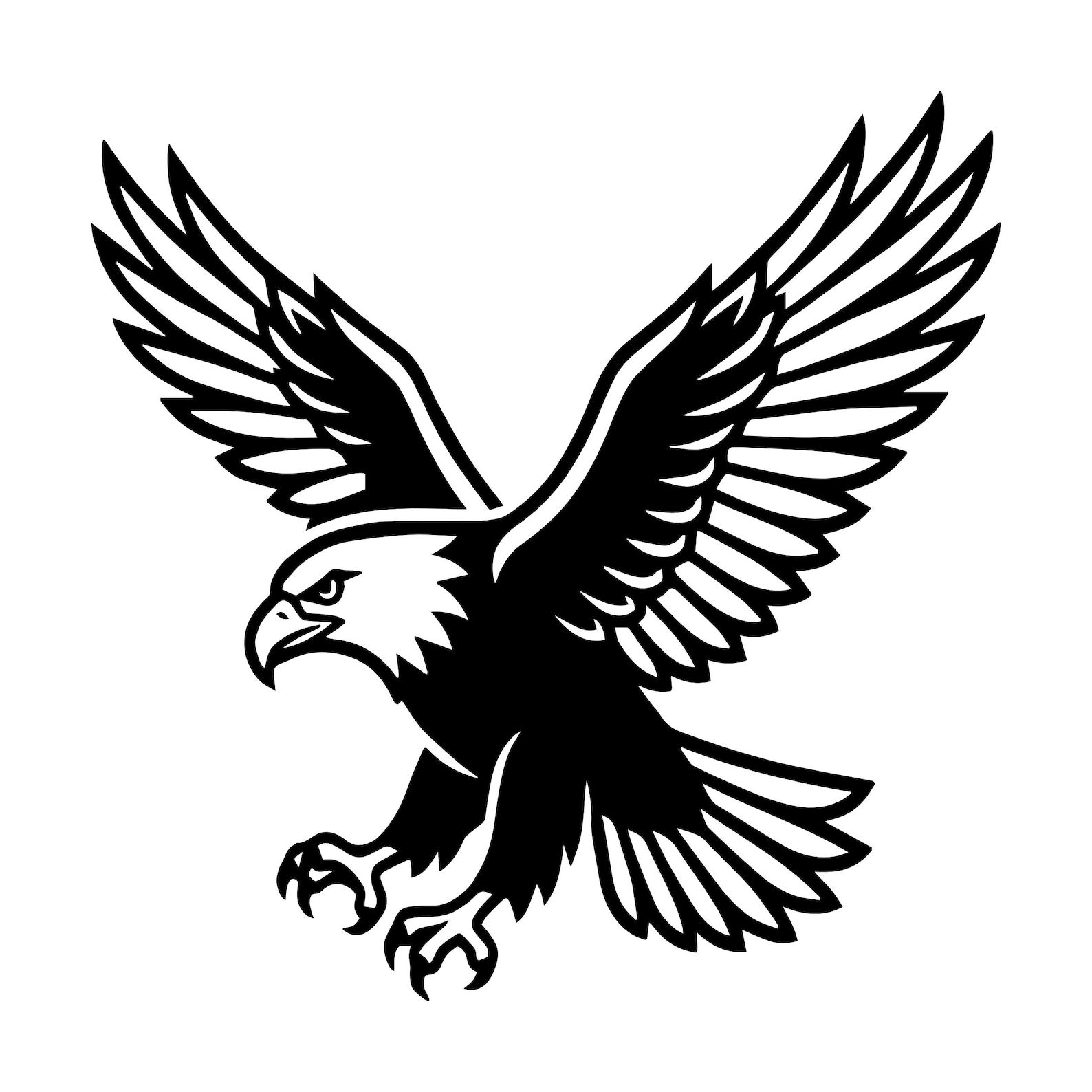 Flying Eagle SVG Cut File | Bald Eagle Wildlife Design (instant ...