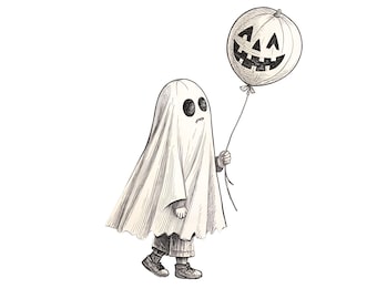 Fantasma de terror de Halloween PNG, Halloween PNG, Fantasma espeluznante sublimación PNG, Imágenes prediseñadas de Halloween, Descarga instantánea