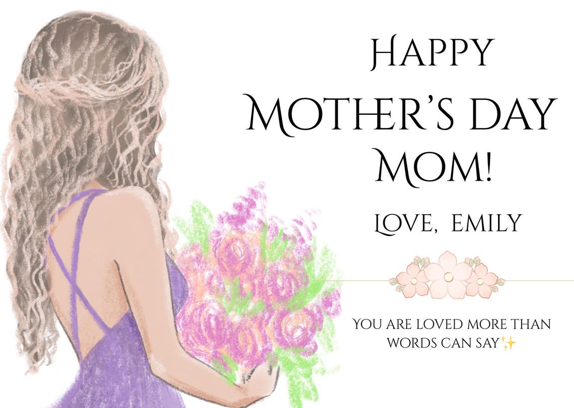 Editable Mother’s Day Card Template, Printable Mom Card, DIY Canva Card ...
