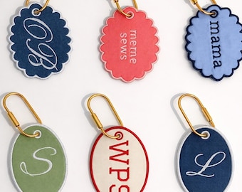 Personalized Embroidered Keychain | Custom Monogram Bag Charm, Bridesmaid Gift