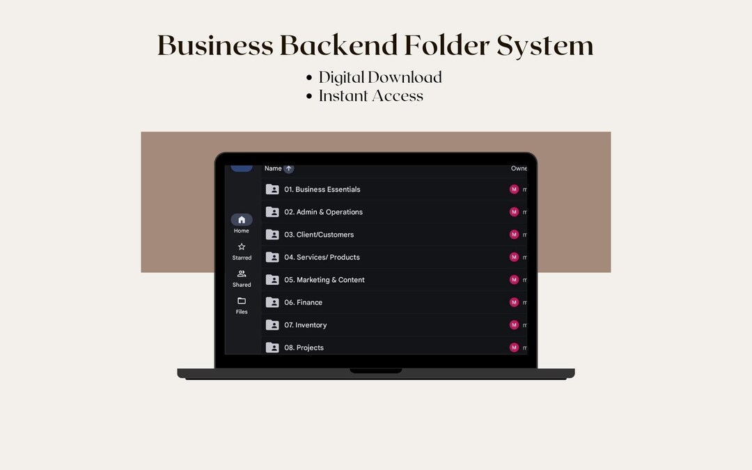 Digital Process Folder Layout Business Digital Folder System Template | Organized File Structure for ...