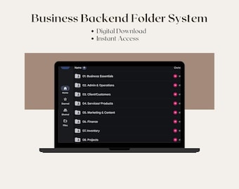 Business Digital Ordner System Vorlage | Organisierte Dateistruktur für Unternehmer | Sofort Download