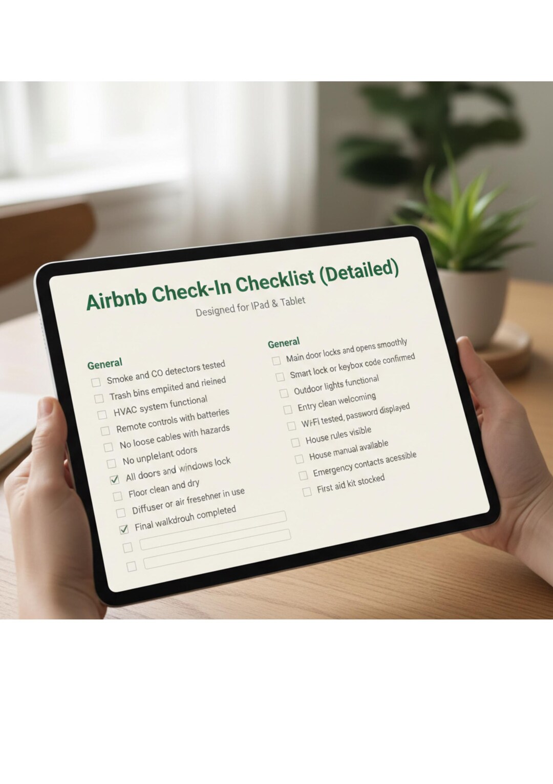 Airbnb Host Check-in Checklist | Printable & Goodnotes Compatible ...
