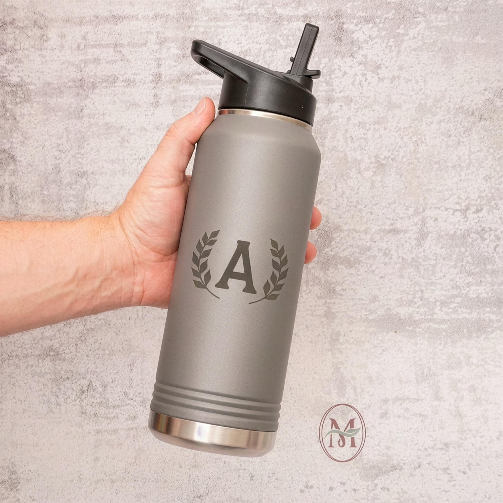 Personalized 32oz Water Bottle With Name, Custom Logo Engraved ...