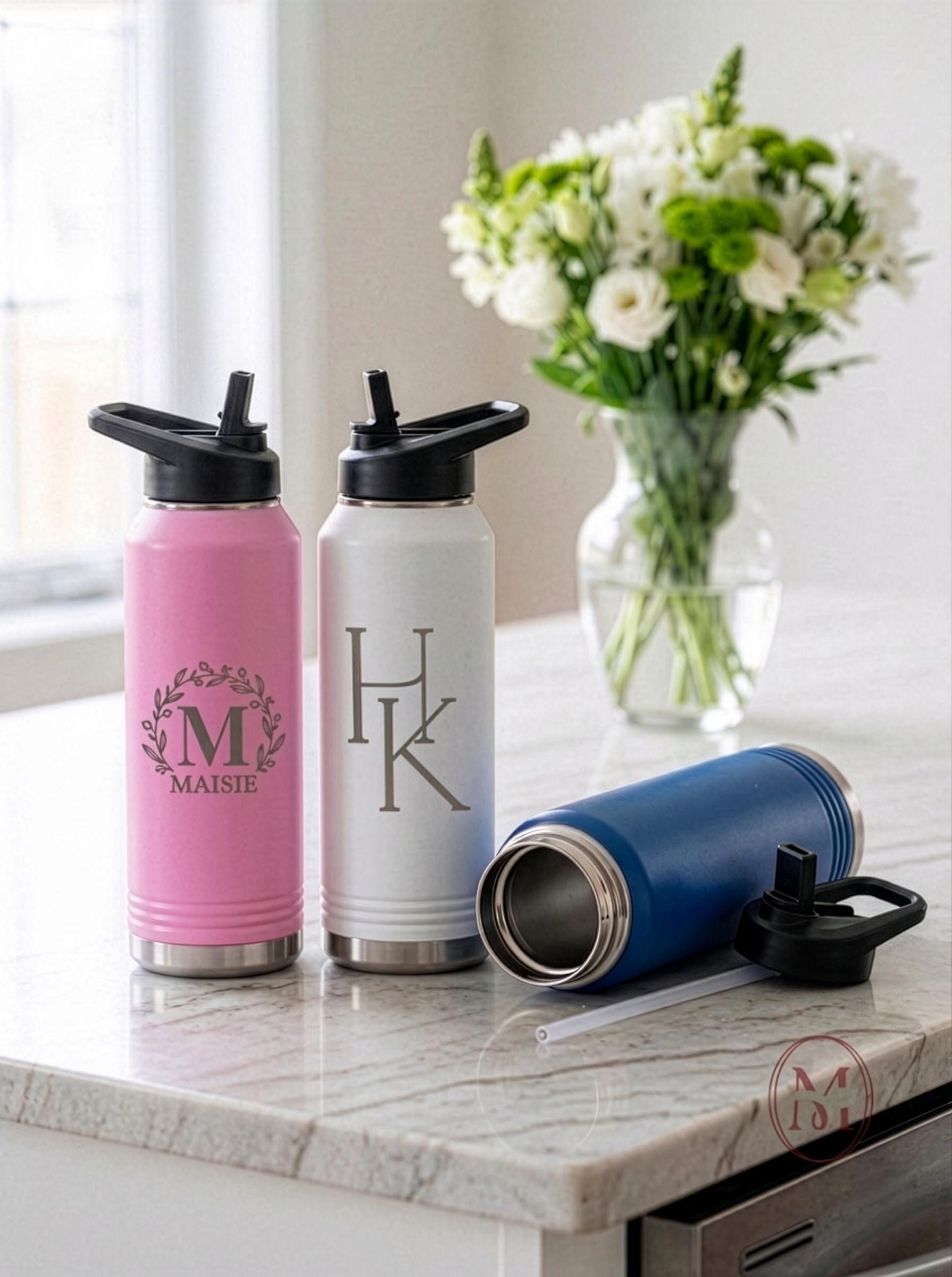 Personalized 32oz Water Bottle With Name, Custom Logo Engraved ...
