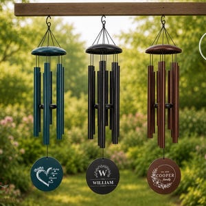 Personalized Wind Chime, Custom Engraved Family Name Sign, Housewarming Gift, New Home Gift, Established Date Outdoor Decor