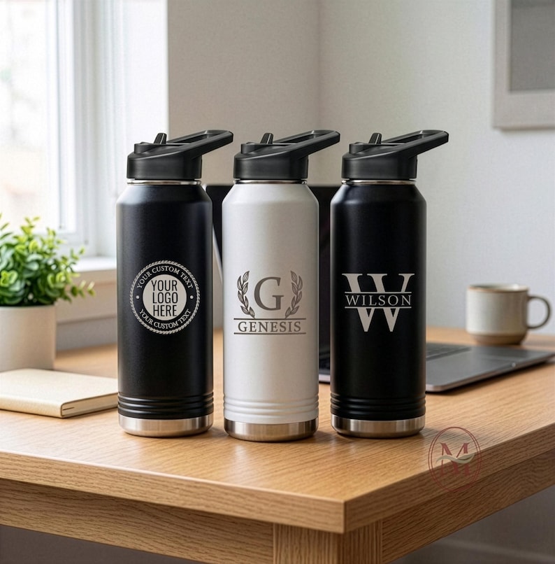 Personalized 32oz Water Bottle With Name, Custom Logo Engraved ...