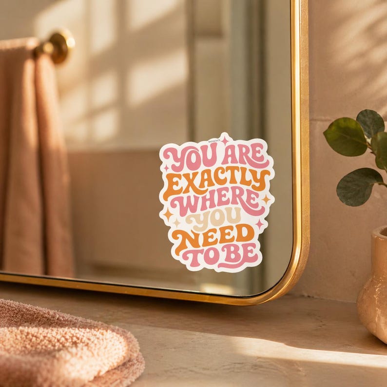 Positive Affirmation Sticker Retro Wavy Typography Decal You Are ...