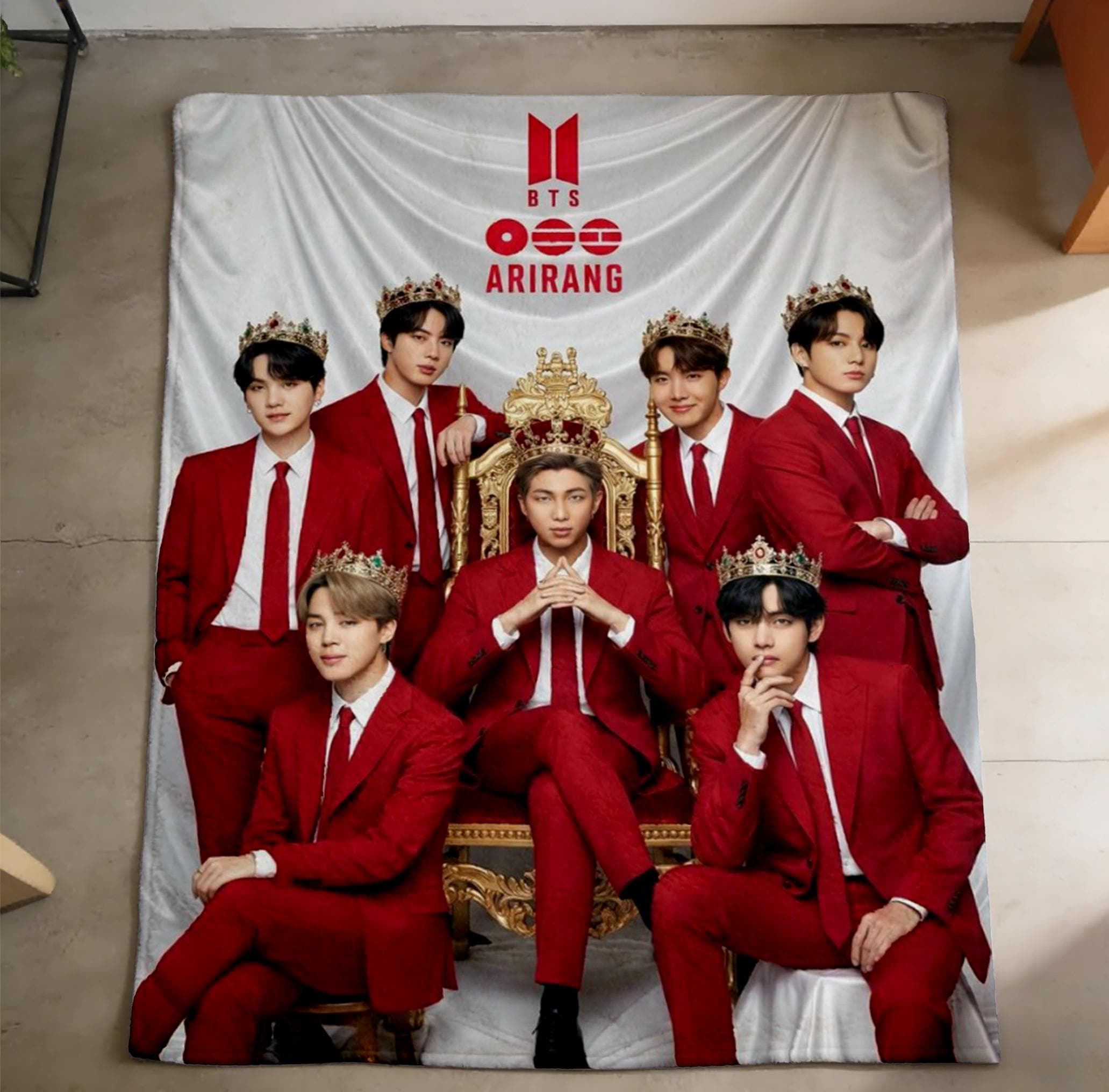 BTS Red Suit Fleece Blanket, ARIRANG Inspired Kpop Merch Throw - Etsy