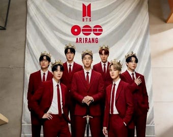 BTS レッドスーツ フリースブランケット、ARIRANG インスパイアード Kpop グッズ スロー