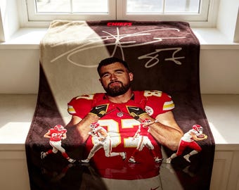 トラビス・ケルシー チーフス ブランケット ソフトスロー、NFLフットボール フリーススロー、ファンへの気の利いた贈り物