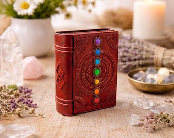 Chakra-bokslåda med dold förvaring – Spirituell dekorationslåda – Meditation – Kristallförvaring – Yogagåva – Energihelande dekor