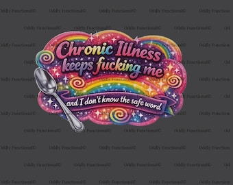 Pegatina de enfermedad crónica desquiciada / Humor negro Spoonie, vinilo sobre salud mental