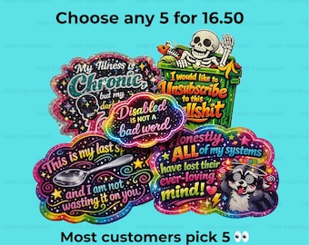 Pegatinas para personas con enfermedades crónicas / Dolor invisible, paquete de apoyo para la salud mental