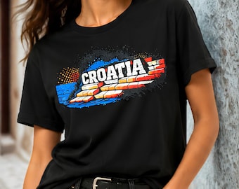 Croatia Coast Pop Art T-Shirt, Adriatic Sea Streetwear Graphic Tee