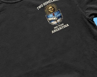 Argentina Heritage Shirt, Two Homelands One Team, Distressed Sun of May Graphic Tee