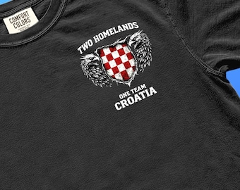 Croatia Two Homelands Vintage T-Shirt, Streetwear Graphic Tee