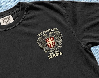 Serbia Two Homelands Eagle Shirt, Balkan Diaspora Streetwear Apparel