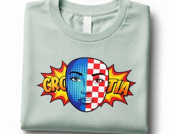 Croatia Pop Art T-Shirt, Heritage Streetwear, Comic Style Tee