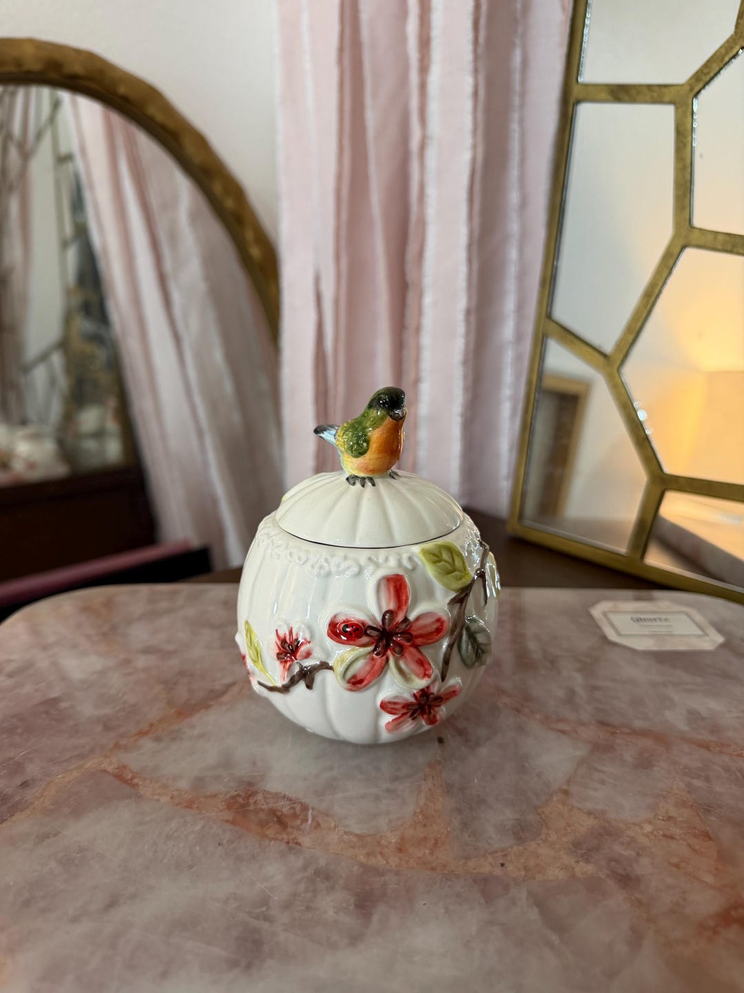 Corner Ruby Spring Collection Botanical Collection- Cornerruby- Sugar Bowl (corner Ruby) - Etsy