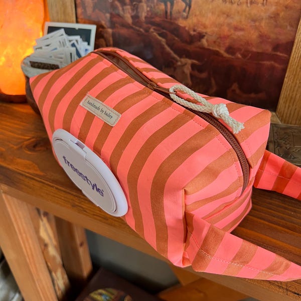 Stripe Diaper & Wipe Pouch with Handle