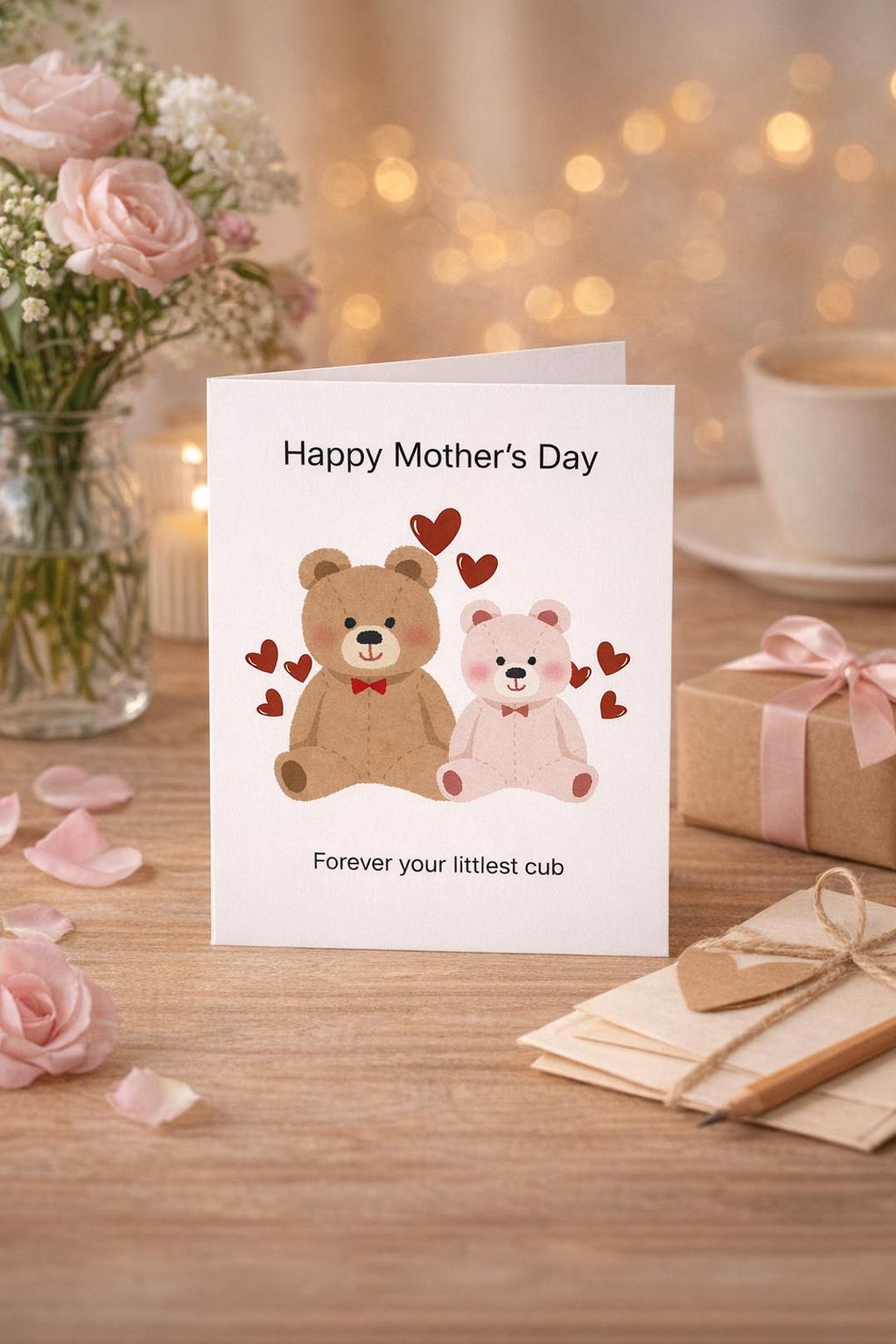 Editable Mothers Day Bears Card - Etsy