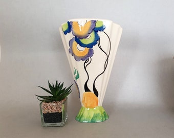 Past Times Clarice Cliff style fan vase