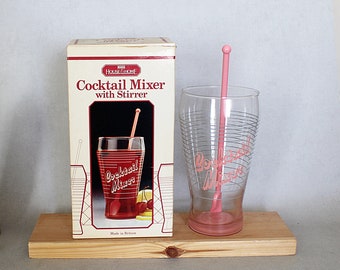 Vintage cocktail mixing glass and swizzle stick