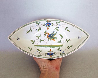 French pottery dish. Moustier floral faience dish