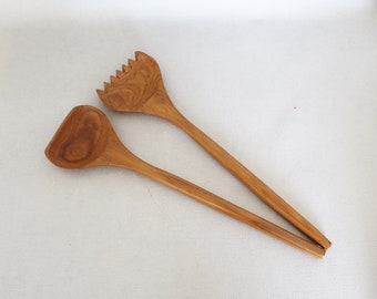 70s retro teak salad servers